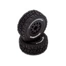 Front/Rear Wheel and Tire Premount Black (2): 1/10...