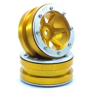 Beadlock Wheels PT- Slingshot Gold/Silber 1.9 (2 St.)