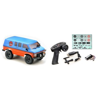 1:18 Green Power Elektro Modellauto RC Mini PRO EVO Crawler "Rock Van V2" blau/orange 4WD RTR