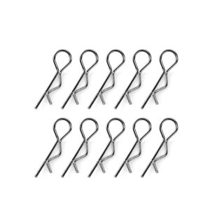 Team Corally - Body Clips - 45° Bent - Large - Black - 10 pcs