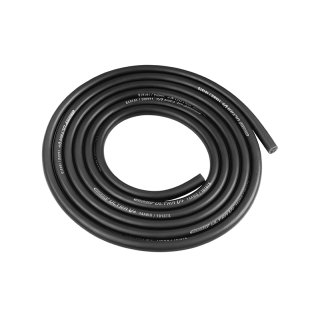 Team Corally - Ultra V+ Silicone Wire - Super Flexible - Black - 14AWG - 1018 / 0.05 Strands - ODø 3.5mm - 1m