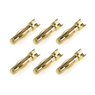 Team Corally - Bullit Connector 4.0mm - Male - Spring Type - Gold Plated - Wire Straight - 6 pcs
