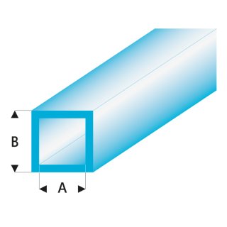 ASA Quadrat Rohr transparent blau 4x5x330 mm (5)