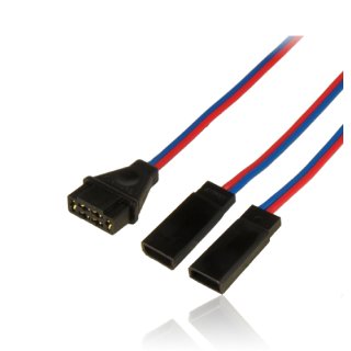Adapter Kabel MPX Buchse / 2xJR Stecker, Kabel 0,34mm², Silikon, Länge 10cm